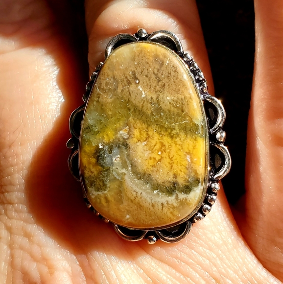 New Bumblebee Jasper 925 Silver Ring. - Picture 2 of 12